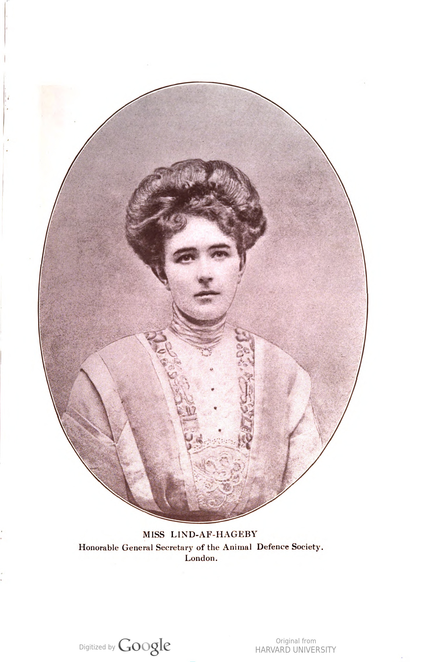 Lizzy Lind-af-Hageby. <br />Source du document: &quot;Proceedings of the International Anti-Vivisection and Animal Protection Congress, held at Washington, D.C., December 8–11, 1913.&quot; Tudor Press, 1914.