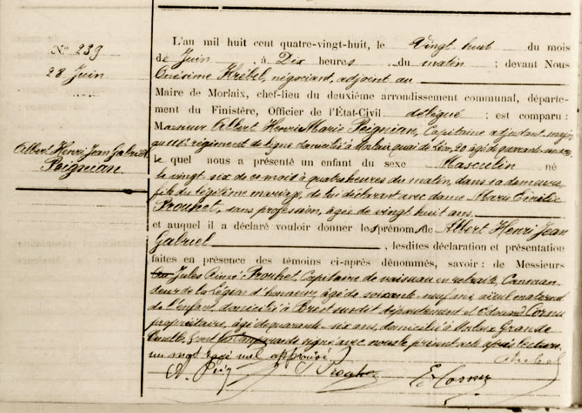 PEIGNANT (A.-H.-J.-G.) - Acte de naissance - .JPG