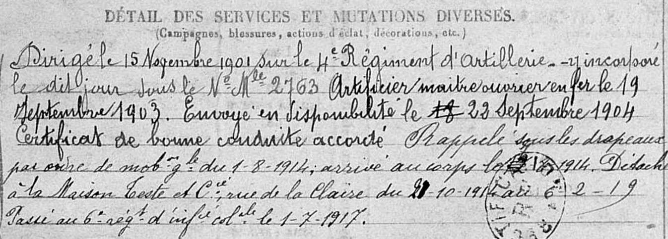 1903-1904 Artificier Maître ouvrier en fer 4e RA 3.jpg