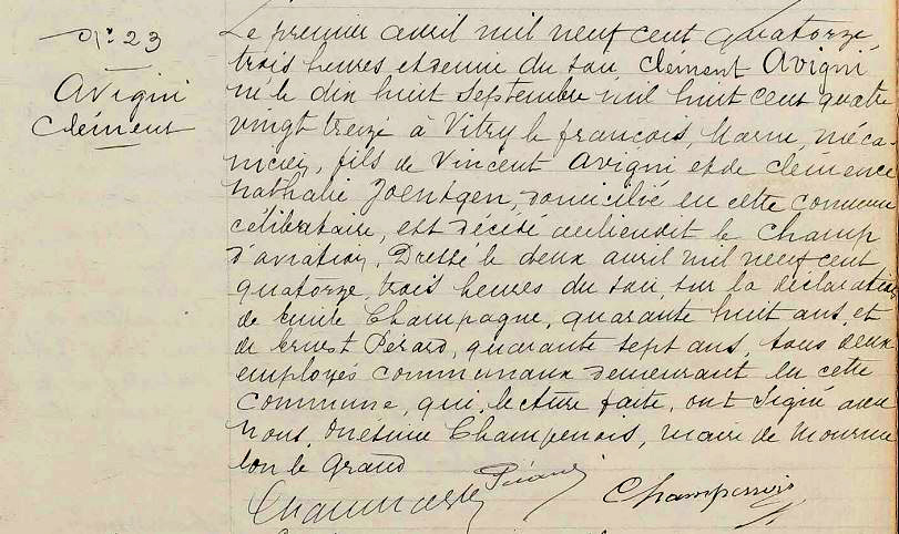 AVIGNY (C.) - Acte de décès - .JPG
