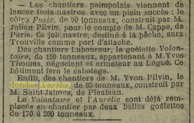 AURELIE - Chantier Yvon Pilvin - Paimpol
