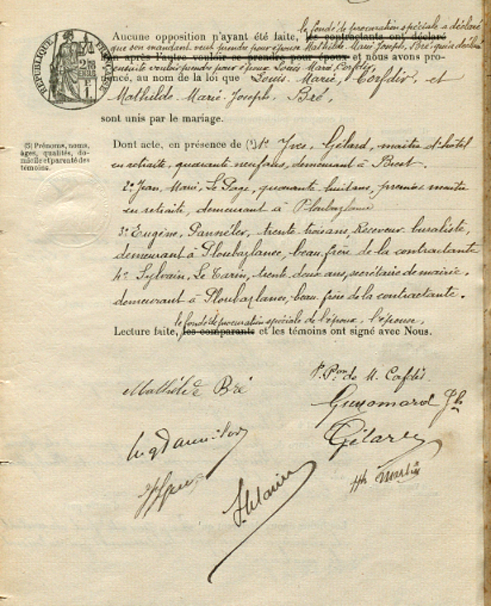 Ploubazlanec - 1916 - Mariages, f° 2, acte n° 1 - B - .PNG