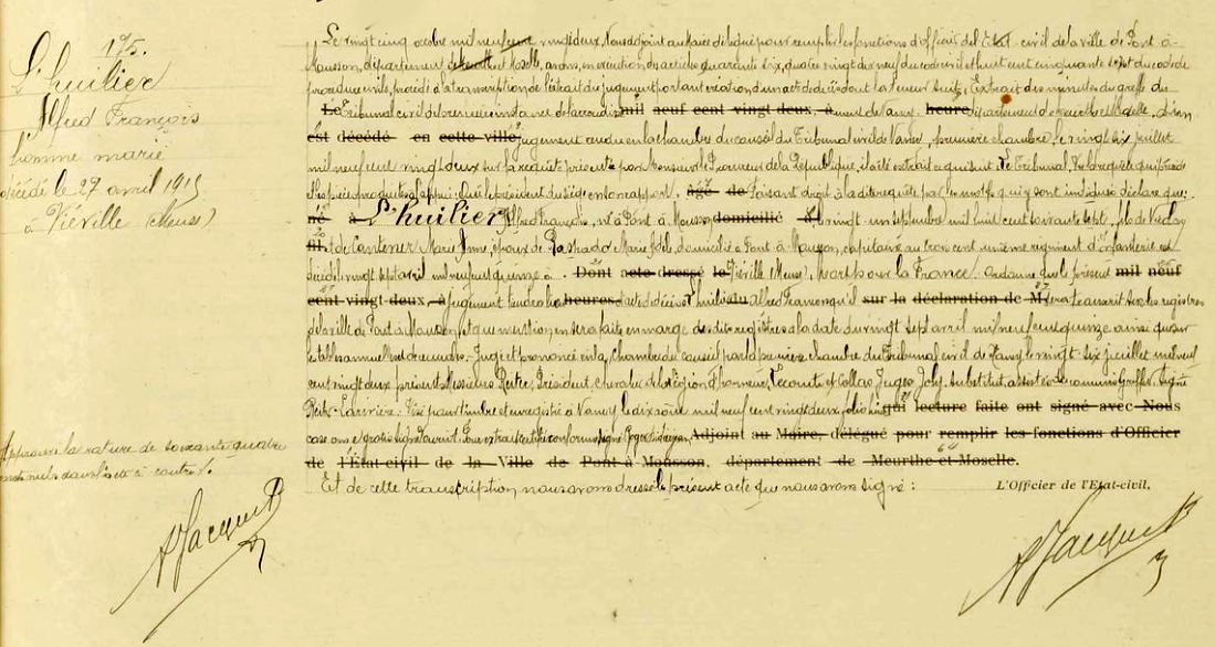 L'HUILIER (A.-F.) - Acte de décès - .PNG