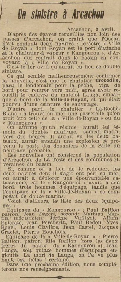 KANGOUROU La Liberté du Sud Ouest 1922-04-04.jpg