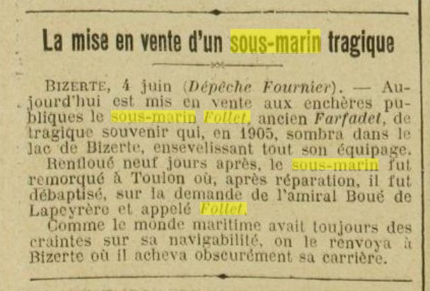 Sous-marin FOLLET ex FARFADET