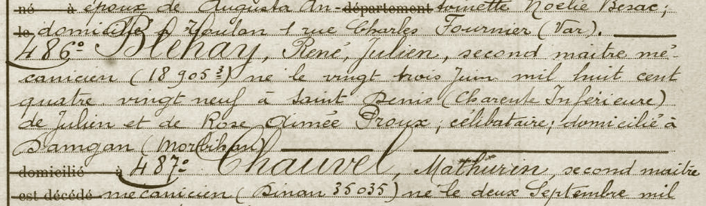 BLÉHAY René Julien - Acte de décès - .JPG