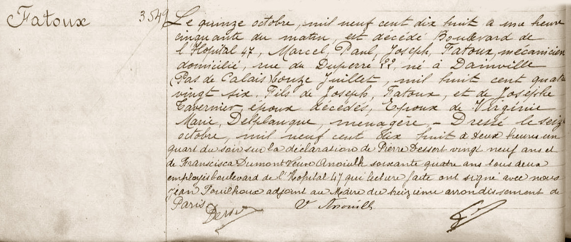 FATOUX (M-P-J) - Acte de décès - .JPG