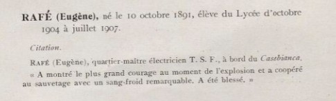 Eugène Rafé - Quartier Maitre Electricien TSF - CASABIANCA