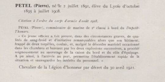 Pierre Pétel - Commissaire de Marine de 2e classe - DUPETIT THOUARS
