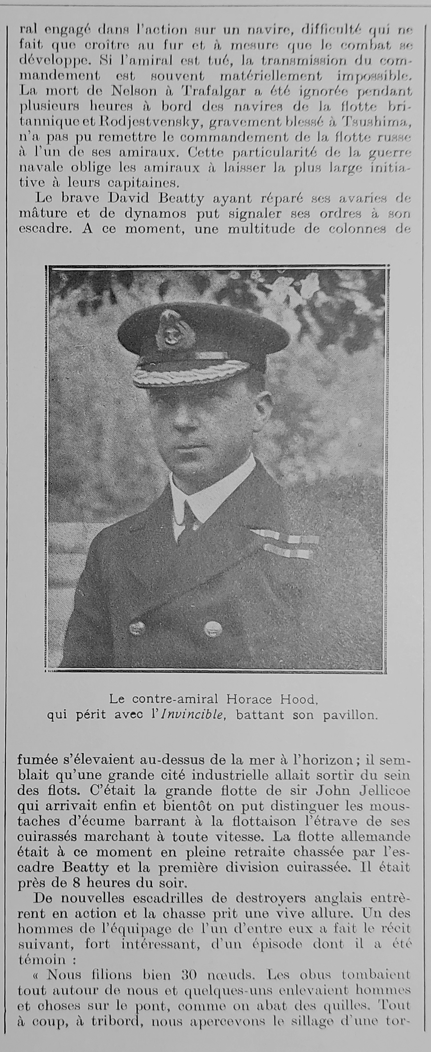 Contre amiral Horace Hood - INVINCIBLE