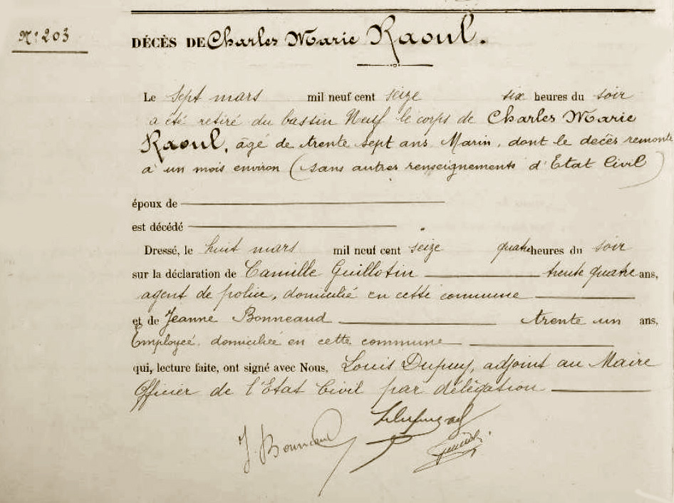RAOUL (C.-M.) – Acte de décès – .JPG