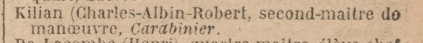 Charles Albin Robert Kilian - CARABINIER