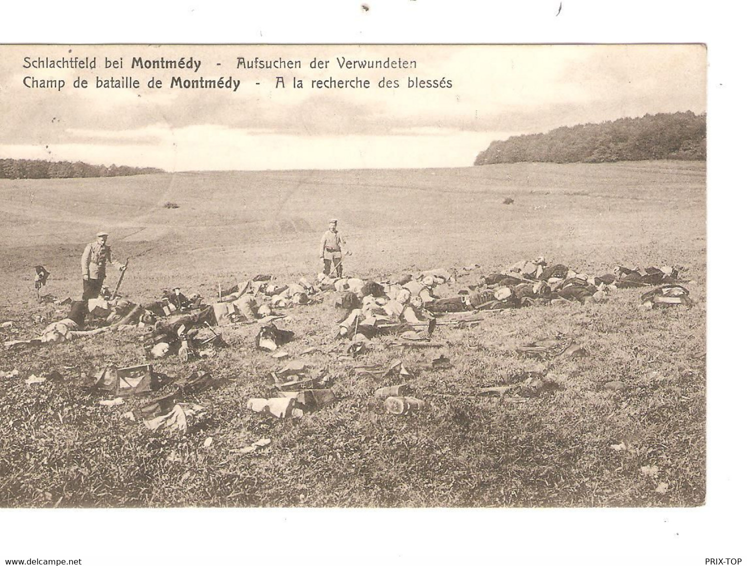 Champ de Bataille de Montmédy Soldats Allemands la Recherche des Blessés utilisée en Feldpost.jpg