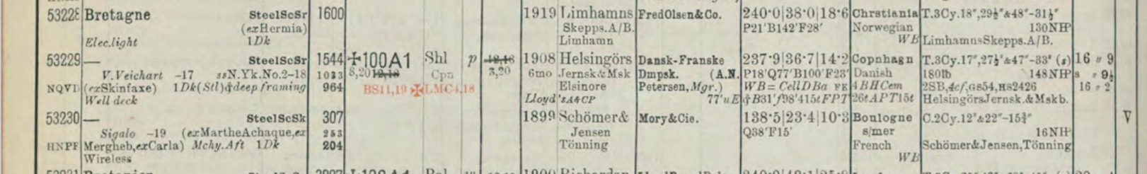 Armateur : Mory et Cie.