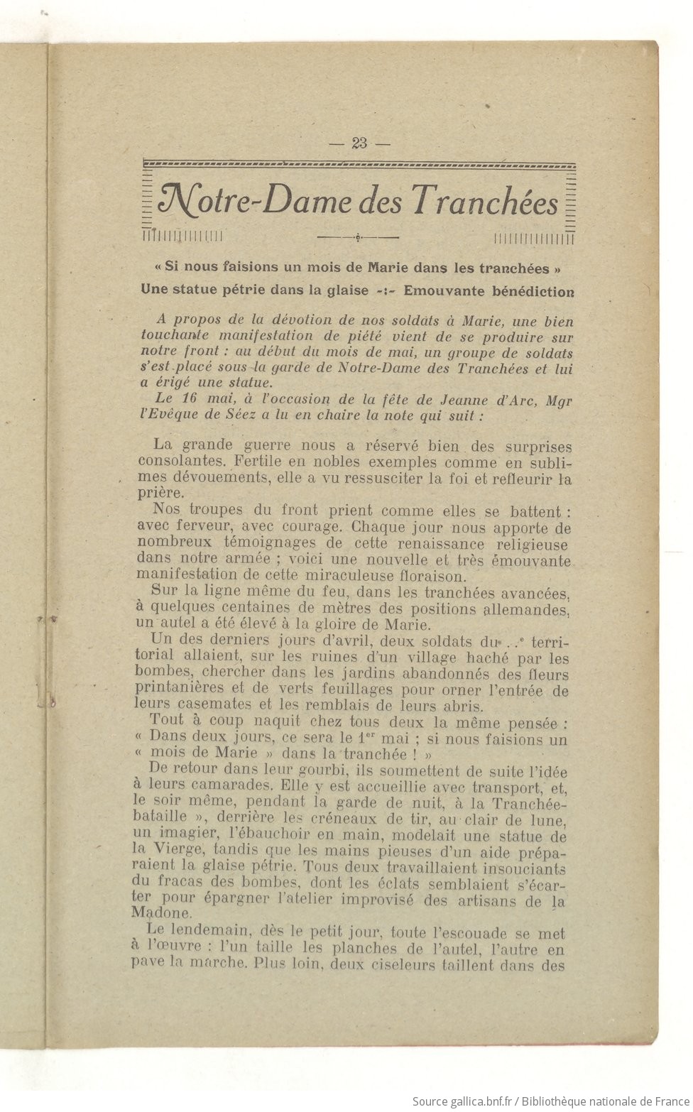 Bulletin paroissial "Toussaints de Rennes", 1er juillet 1915. Source BnF / Gallica.