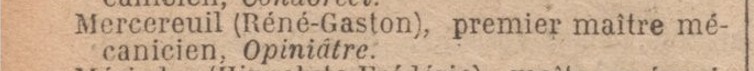 René Gaston Mercereuil - OPINIATRE