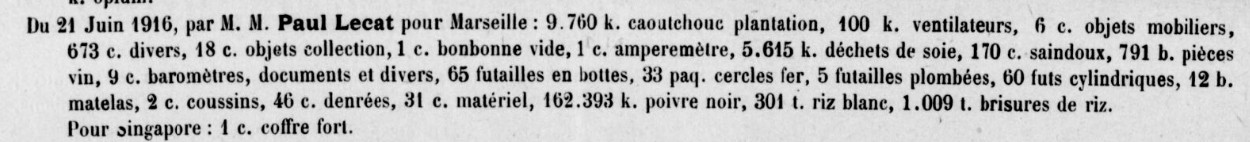 PAUL LECAT Bulletin de la Chambre de Commerce de Saïgon 1916-06-27.jpg