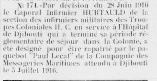 PAUL LECAT Journal Officiel de la Côte Française des Somalie 1916-06-30.jpg
