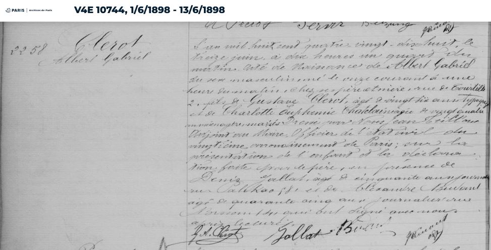 CLEROT_AlbertGabriel_naissance_11juin1898_Paris20e.JPG