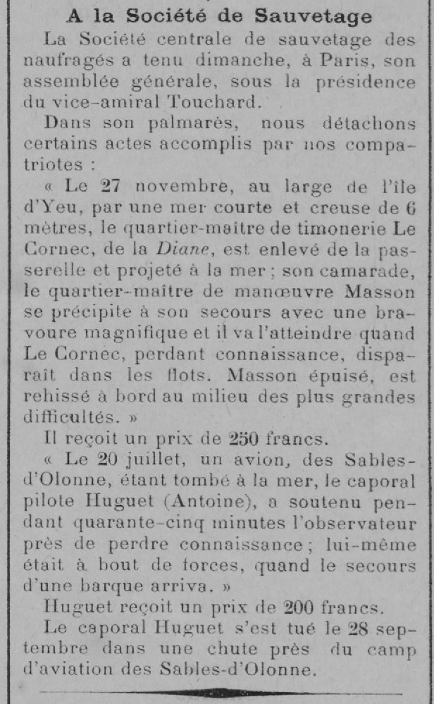 M. Masson - Quartier maitre de Manœuvre - Sous-marin DIANE<br />M. Le Cornec - Quartier maitre de Timonerie - Sous-marin DIANE