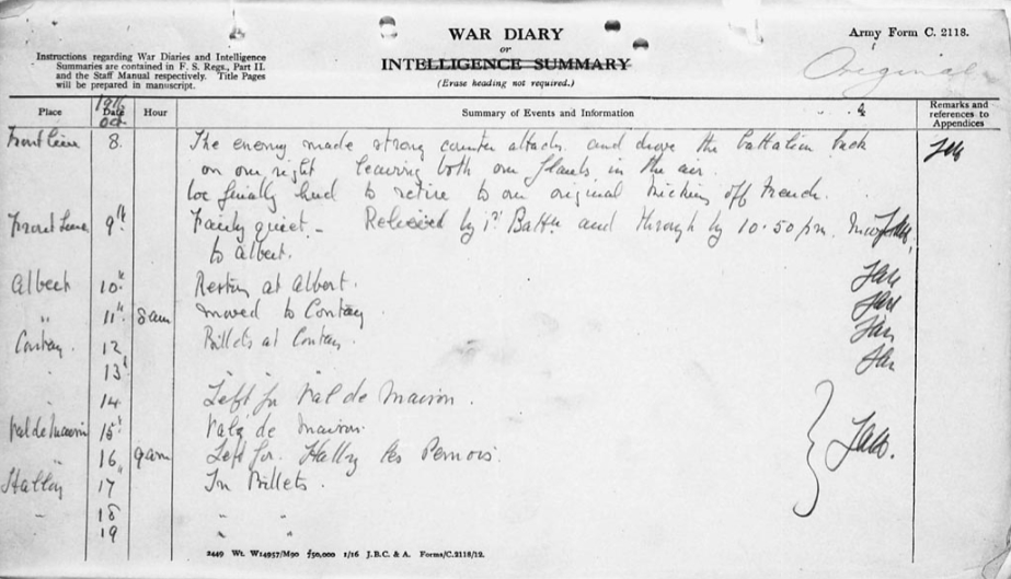 16e Btn Infantry Canadian 8 octobre 1916 2.jpg