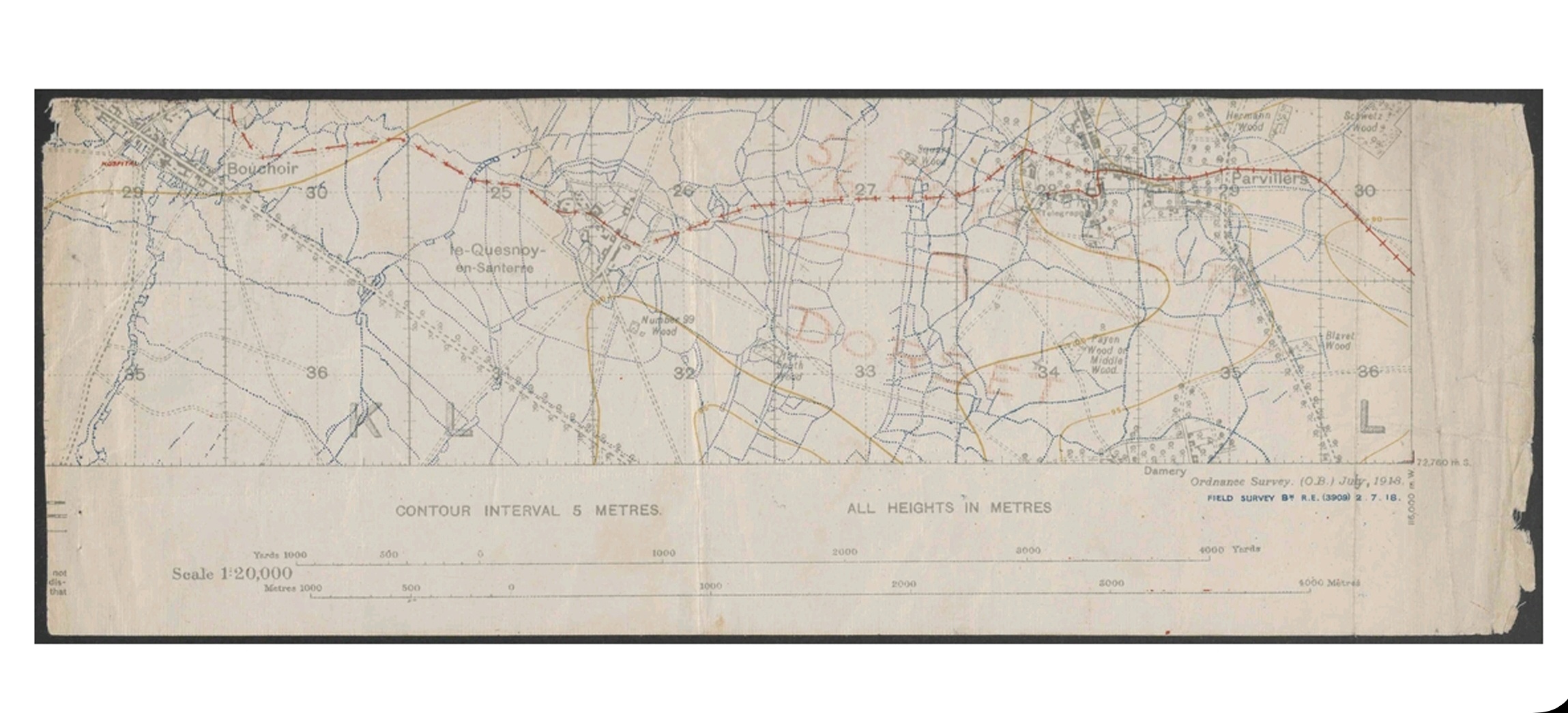 Document archives britanniques, journal de l'unité, The Dorset Regiment, référence WO 95/2392/1.