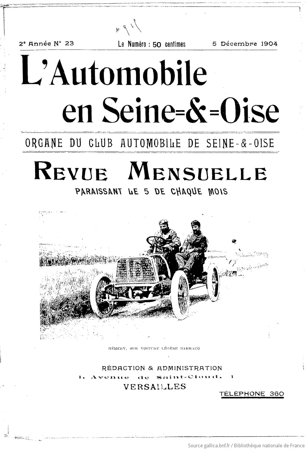 Georges Truffaut appartenait à ce club automobile. <br />Source document BnF / Gallica.