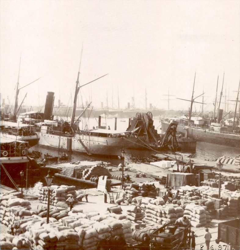 Le cargo AUVERGNE accosté au bassin de la Joliette le 8 juin 1897.jpg